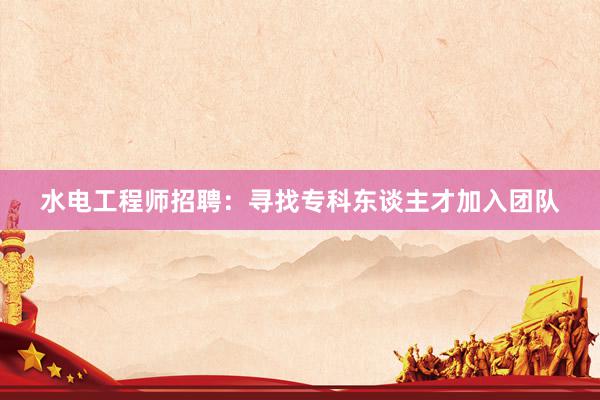 水电工程师招聘：寻找专科东谈主才加入团队