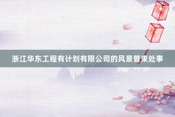 浙江华东工程有计划有限公司的风景管束处事
